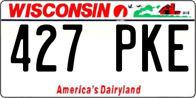 WI license plate 427PKE