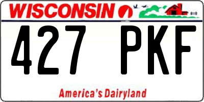 WI license plate 427PKF