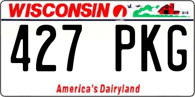 WI license plate 427PKG