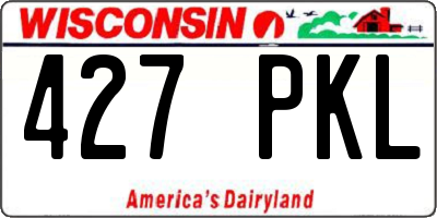 WI license plate 427PKL