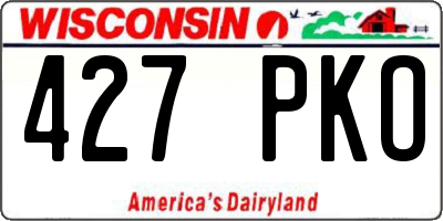 WI license plate 427PKO