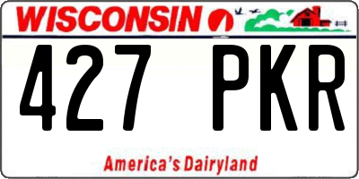 WI license plate 427PKR