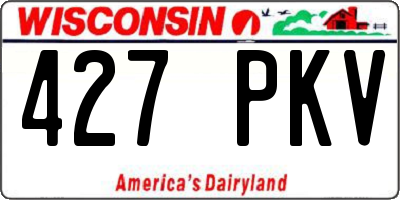 WI license plate 427PKV