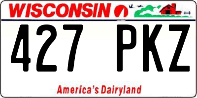 WI license plate 427PKZ