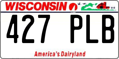 WI license plate 427PLB
