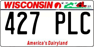 WI license plate 427PLC