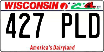 WI license plate 427PLD