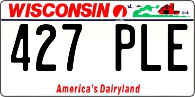 WI license plate 427PLE