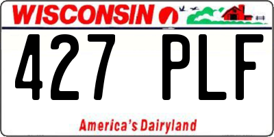 WI license plate 427PLF