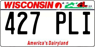 WI license plate 427PLI