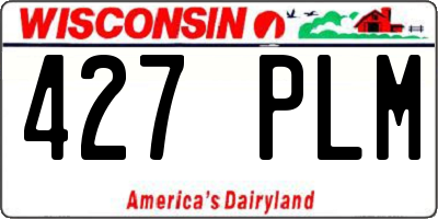 WI license plate 427PLM