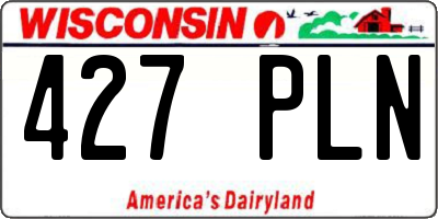 WI license plate 427PLN