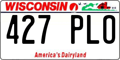 WI license plate 427PLO