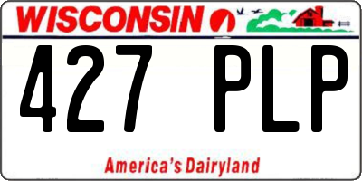 WI license plate 427PLP