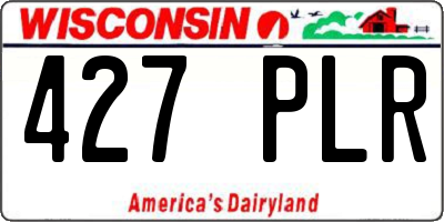 WI license plate 427PLR