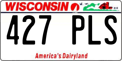 WI license plate 427PLS