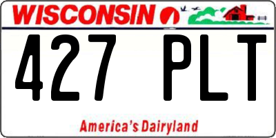 WI license plate 427PLT
