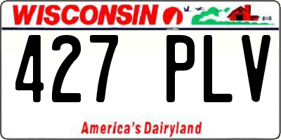 WI license plate 427PLV