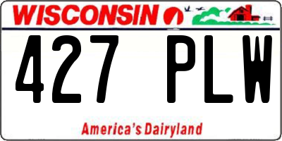 WI license plate 427PLW