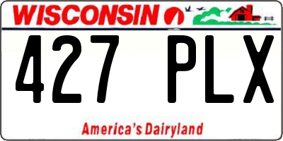 WI license plate 427PLX