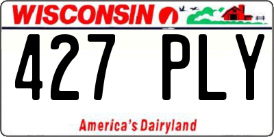 WI license plate 427PLY
