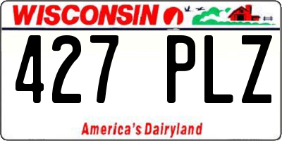 WI license plate 427PLZ