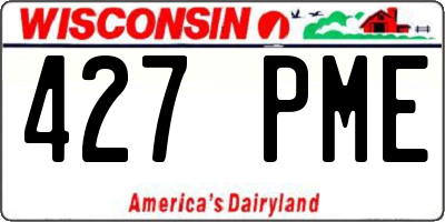 WI license plate 427PME