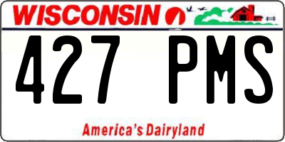 WI license plate 427PMS