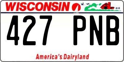 WI license plate 427PNB