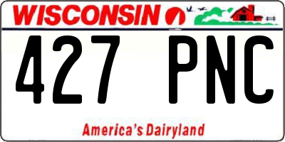 WI license plate 427PNC
