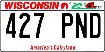 WI license plate 427PND