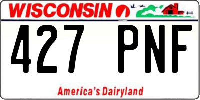 WI license plate 427PNF