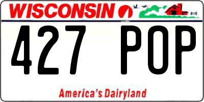 WI license plate 427POP