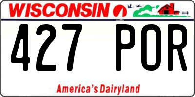 WI license plate 427POR