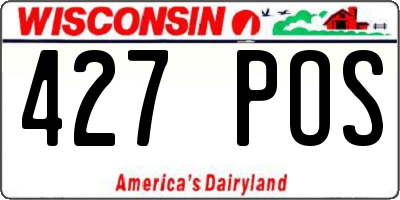 WI license plate 427POS