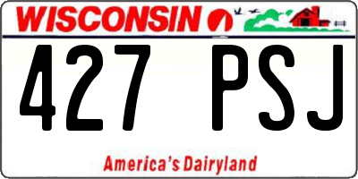 WI license plate 427PSJ