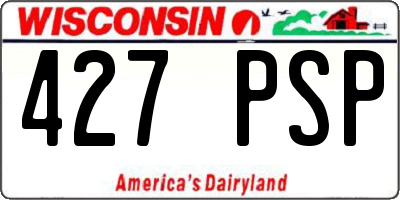 WI license plate 427PSP