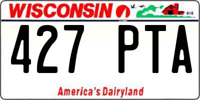 WI license plate 427PTA