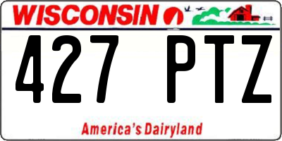 WI license plate 427PTZ