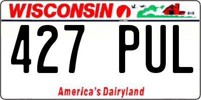 WI license plate 427PUL