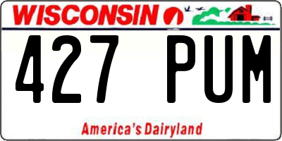 WI license plate 427PUM