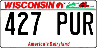 WI license plate 427PUR