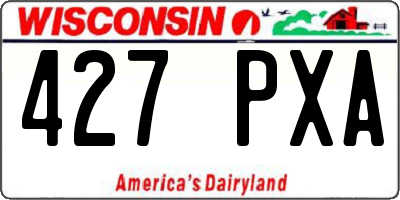 WI license plate 427PXA