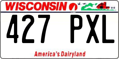 WI license plate 427PXL