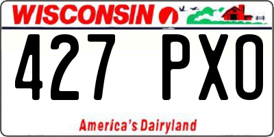 WI license plate 427PXO