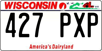 WI license plate 427PXP