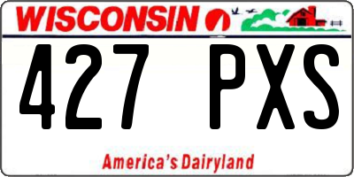 WI license plate 427PXS