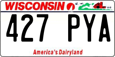 WI license plate 427PYA