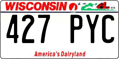 WI license plate 427PYC