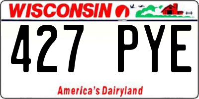 WI license plate 427PYE